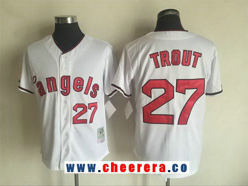 Of Anaheim Mike Trout Los Angeles Angels white Throwback jersey