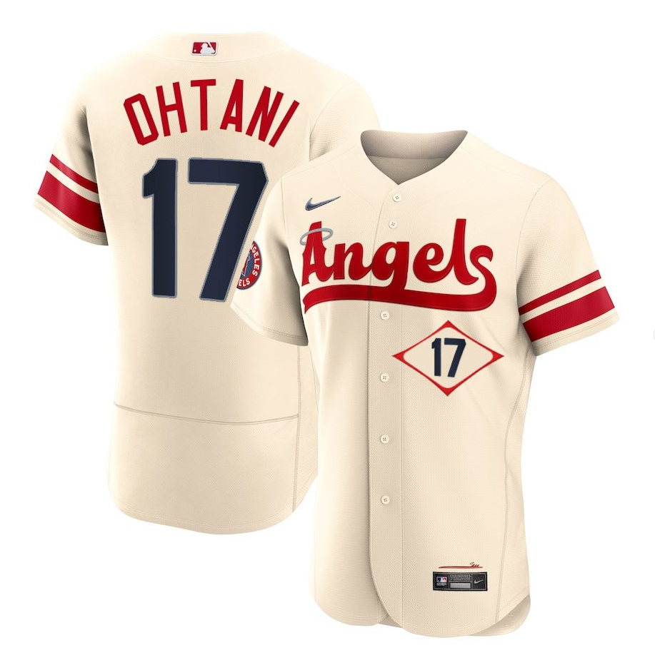 Shohei Ohtani Nike Los Angeles Angels cream City Connect jersey