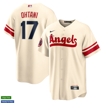 Shohei Ohtani Nike Los Angeles Angels cream City Connect jersey