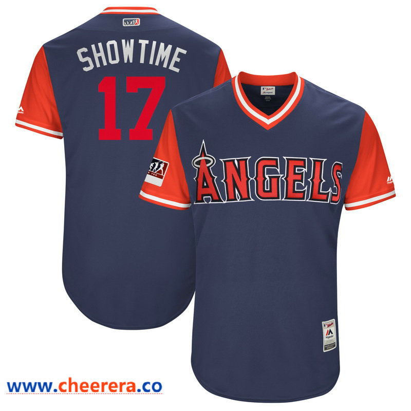 Shohei Ohtani Showtime Majestic Los Angeles Angels navy-red Authentic jersey