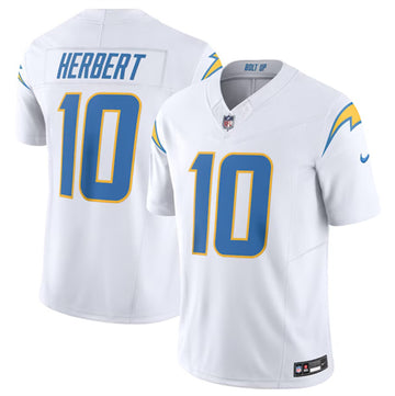 Justin Herbert Los Angeles Chargers white Vapor jersey