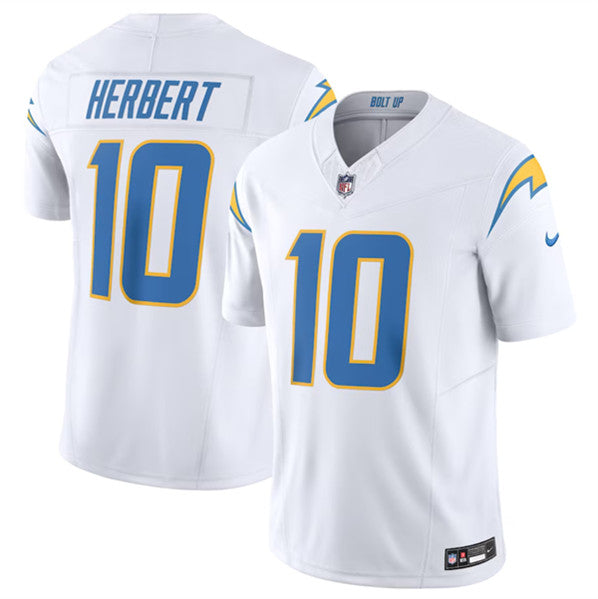 Justin Herbert Los Angeles Chargers white Vapor jersey