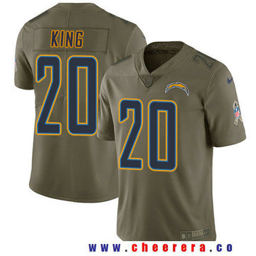 Desmond King Los Angeles Chargers olive Salute To Service jersey