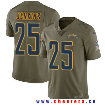 Rayshawn Jenkins Los Angeles Chargers olive Salute To Service jersey