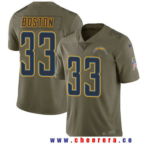 Tre Boston Los Angeles Chargers olive Salute To Service jersey
