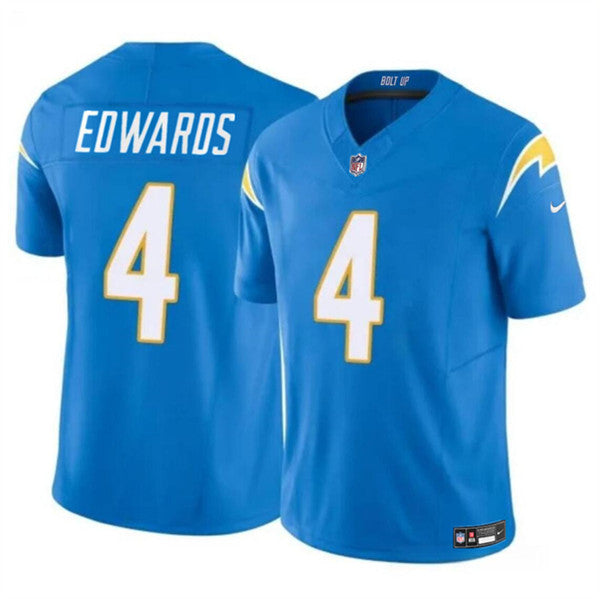 Gus Edwards Los Angeles Chargers blue Vapor jersey