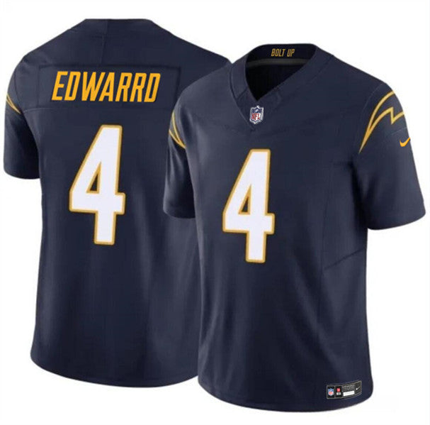 Gus Edwards Los Angeles Chargers navy Vapor jersey