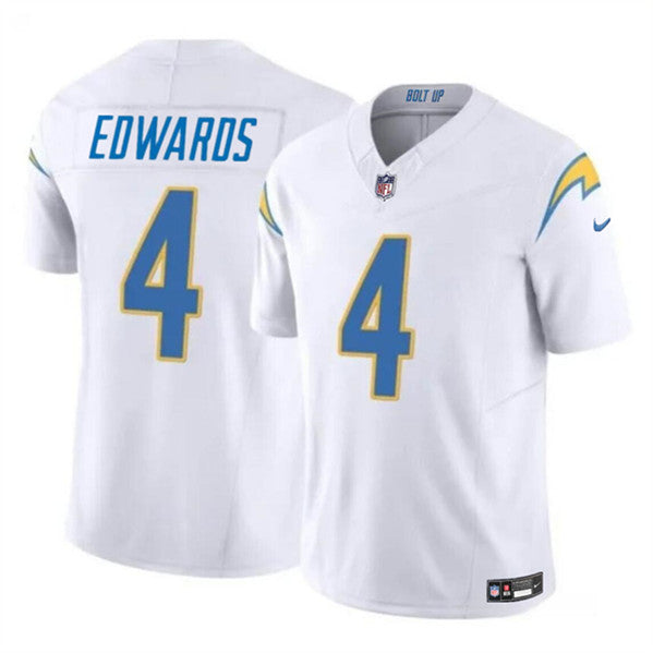 Gus Edwards Los Angeles Chargers white Vapor jersey