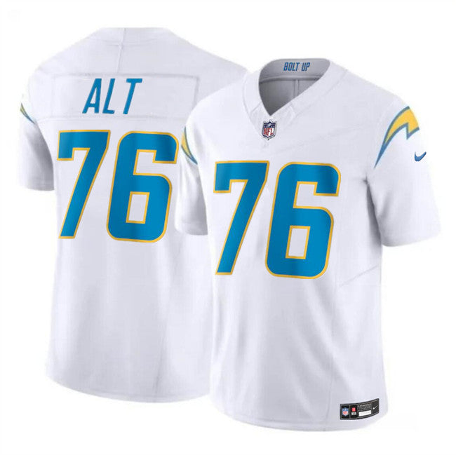Joe Alt Los Angeles Chargers white Vapor jersey