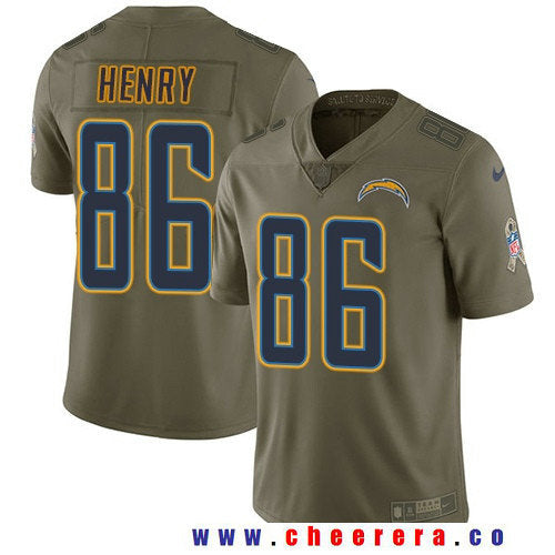 Hunter Henry Los Angeles Chargers olive Salute To Service jersey
