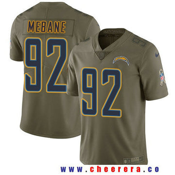 Brandon Mebane Los Angeles Chargers olive Salute To Service jersey