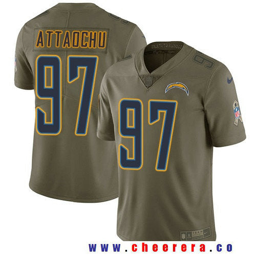 Jeremiah Attaochu Los Angeles Chargers olive Salute To Service jersey