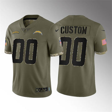 Custom Los Angeles Chargers olive Salute To Service jersey