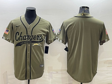Custom Los Angeles Chargers olive Salute To Service jersey