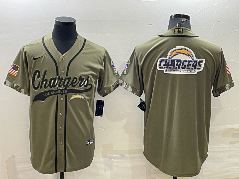 Los Angeles Chargers olive Salute To Service jersey