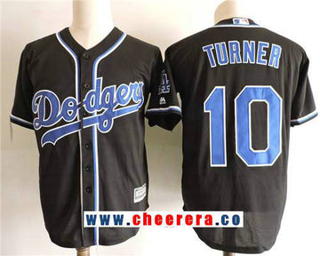 Justin Turner Los Angeles Dodgers black Fashion jersey