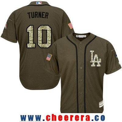Justin Turner Los Angeles Dodgers green Salute To Service jersey