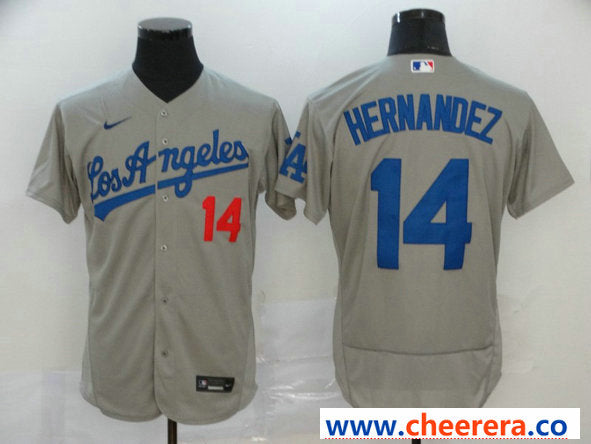 Enrique Hernandez Los Angeles Dodgers gray jersey