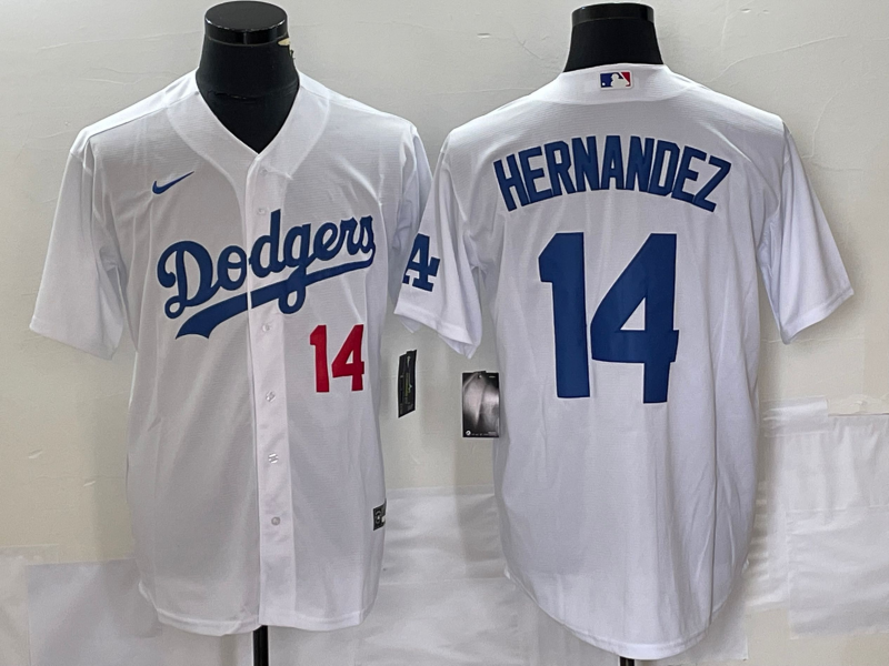 Enrique Hernandez Number Los Angeles Dodgers white jersey