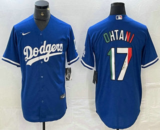Shohei Ohtani Mexico Los Angeles Dodgers blue jersey
