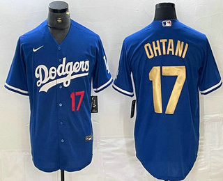 Shohei Ohtani Number Los Angeles Dodgers blue jersey