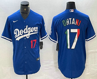 Shohei Ohtani Number Mexico Los Angeles Dodgers blue jersey
