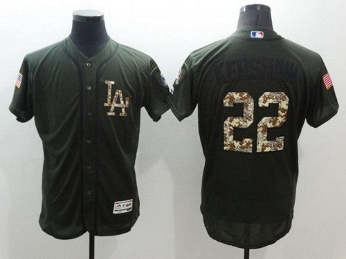 Clayton Kershaw Los Angeles Dodgers green Salute To Service jersey