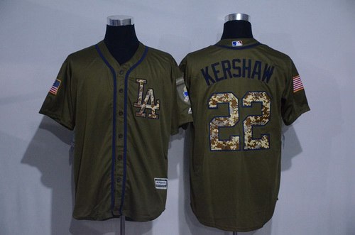 Clayton Kershaw Los Angeles Dodgers green Salute To Service jersey