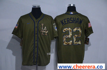 Clayton Kershaw Los Angeles Dodgers olive jersey
