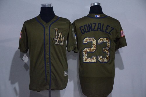 Adrian Gonzalez Los Angeles Dodgers green Salute To Service jersey