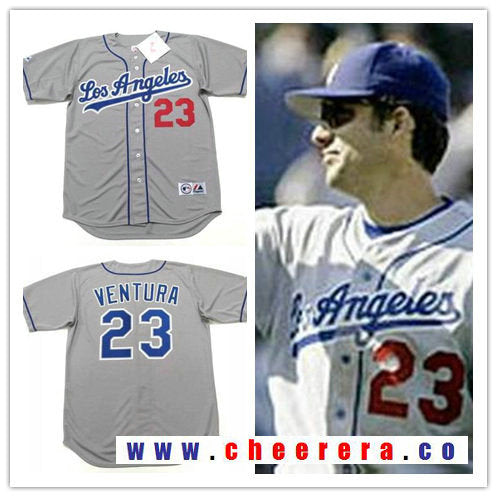 Robin Ventura Los Angeles Dodgers gray Cooperstown jersey