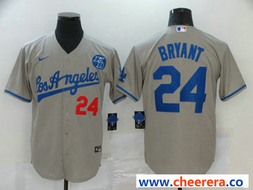 Kobe Bryant Los Angeles Dodgers gray jersey