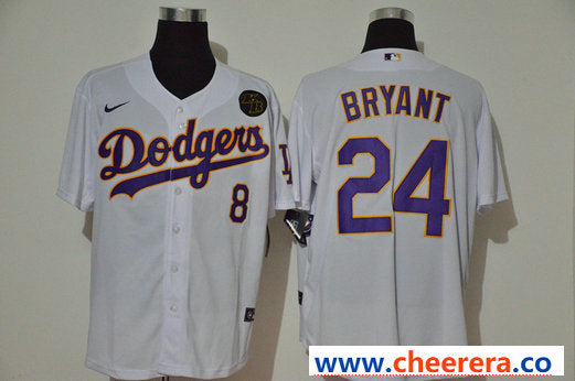 Kobe Bryant Los Angeles Dodgers white jersey