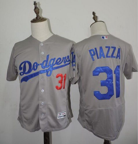 Mike Piazza Retir Los Angeles Dodgers gray jersey