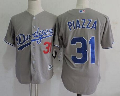 Mike Piazza Los Angeles Dodgers gray jersey