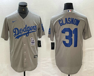 Tyler Glasnow Los Angeles Dodgers grey jersey