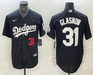 Tyler Glasnow Number Los Angeles Dodgers black jersey