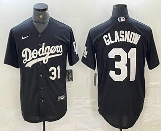 Tyler Glasnow Number Los Angeles Dodgers black jersey