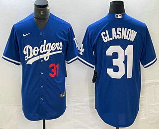 Tyler Glasnow Number Los Angeles Dodgers blue jersey