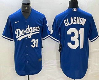 Tyler Glasnow Number Los Angeles Dodgers blue jersey