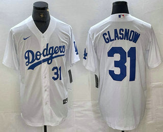 Tyler Glasnow Number Los Angeles Dodgers white jersey