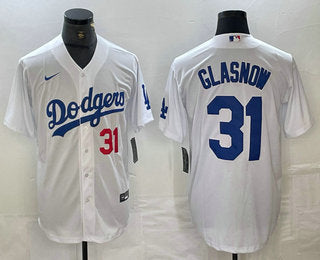 Tyler Glasnow Number Los Angeles Dodgers white jersey
