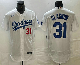 Tyler Glasnow Number Los Angeles Dodgers white jersey