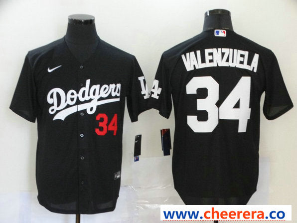 Fernando Valenzuela Los Angeles Dodgers black jersey