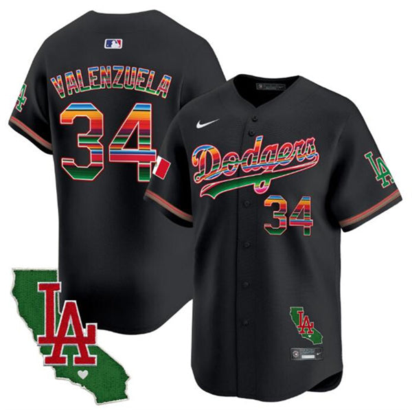 Fernando Valenzuela Los Angeles Dodgers black Vapor jersey