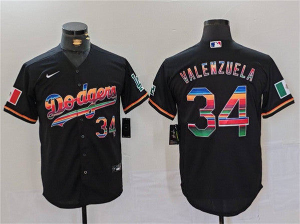 Fernando Valenzuela Los Angeles Dodgers black jersey