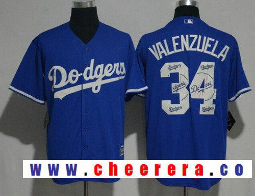 Fernando Valenzuela Los Angeles Dodgers royal jersey