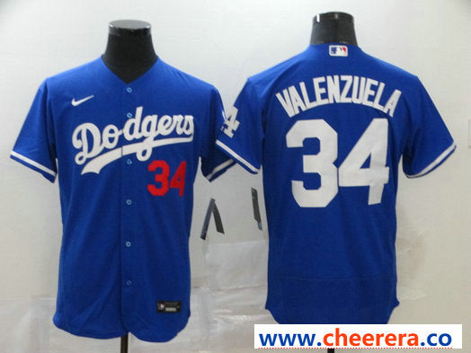 Fernando Valenzuela Los Angeles Dodgers royal jersey