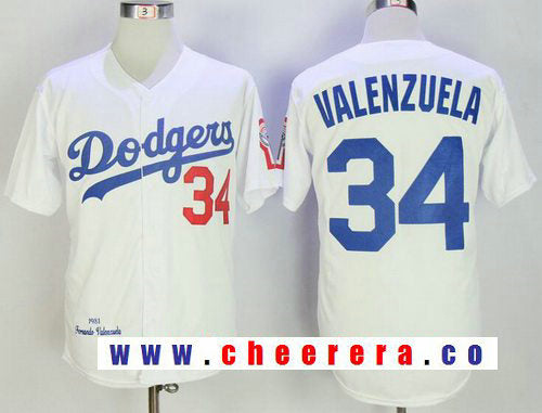 Fernando Valenzuela Los Angeles Dodgers white Throwback jersey