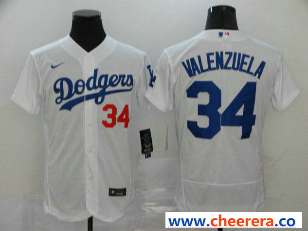 Fernando Valenzuela Los Angeles Dodgers white jersey